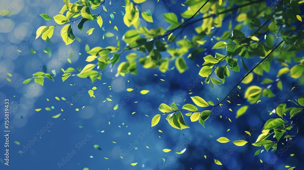 Digital painting of Peridot leaves fluttering in the wind Digital painting of Peridot leaves fluttering in the wind