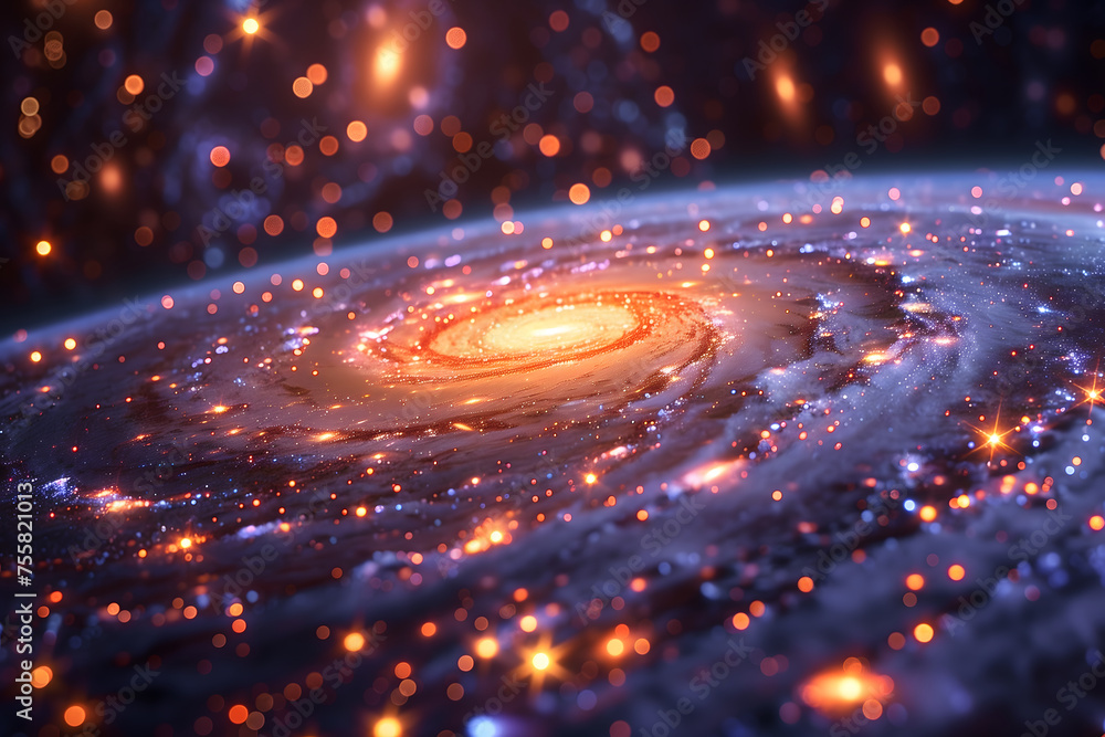 Spiral Galaxy With Stars in Deep Space Spiral Galaxy With Stars in Deep Space