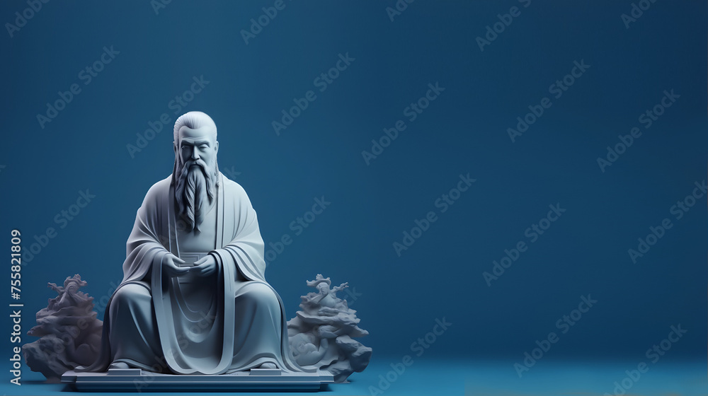 Eastern Zen Philosopher Minimalist Digital Render Eastern Zen Philosopher Minimalist Digital Render