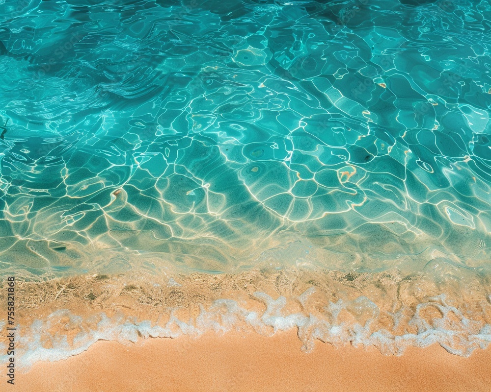 vibrant wallpaper of Turquoise waters lapping at sandy shores
