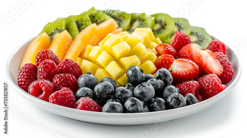 A plate of fresh fruit  generative ai