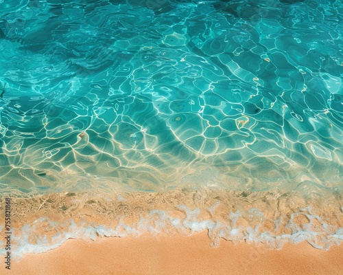 vibrant wallpaper of Turquoise waters lapping at sandy shores