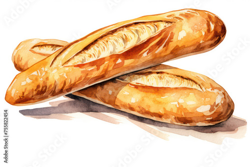 Delicious French Baguette: Freshly Baked, Crusty & Nutritious, on a Rustic Wooden Table