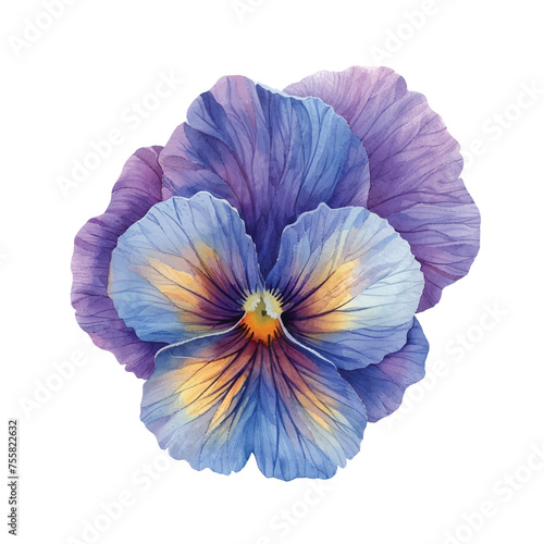 beautiful pansy flower vector illustration in watercolour style © mutia