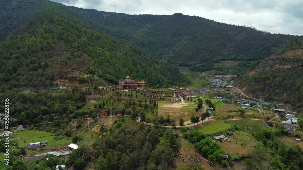 Beautiful tdl buddhist monastery architecture design at morning at dirang monastery arunachal pradesh india. Beautiful tdl buddhist monastery architecture design at morning at dirang monastery arunachal pradesh india.