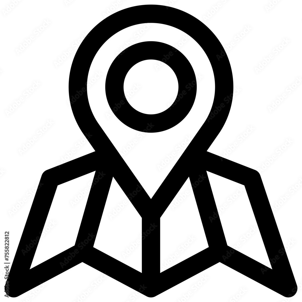 Map. Editable stroke vector icon. Map. Editable stroke vector icon.