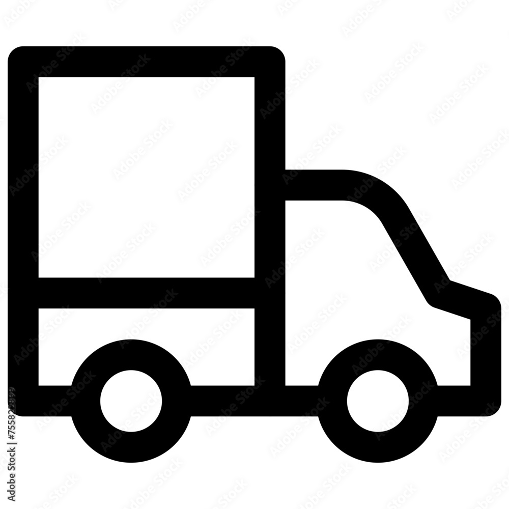 Delivery truck. Editable stroke vector icon. Delivery truck. Editable stroke vector icon.
