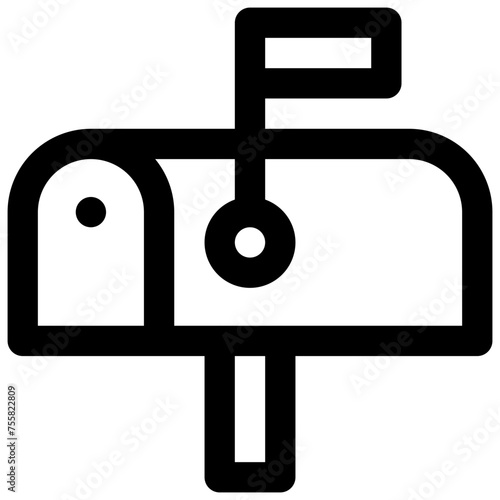 Mailbox. Editable stroke vector icon.