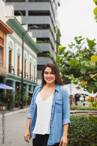 Vertical medium shot of smiling woman