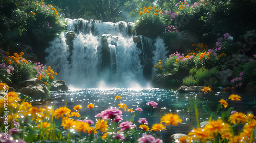 Verzauberter Garten am Wasserfall photo