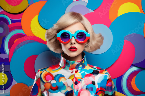 Portrait of a beautiful blonde woman in stylish sunglasses. Beauty and fashion concept.