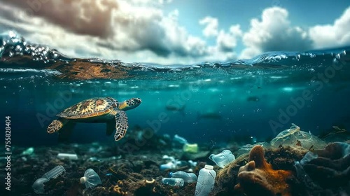 Creative poster underwater photography
