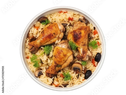 Chicken and Rice Pilaf isolated on transparent background, transparency image, removed background © transparentfritz