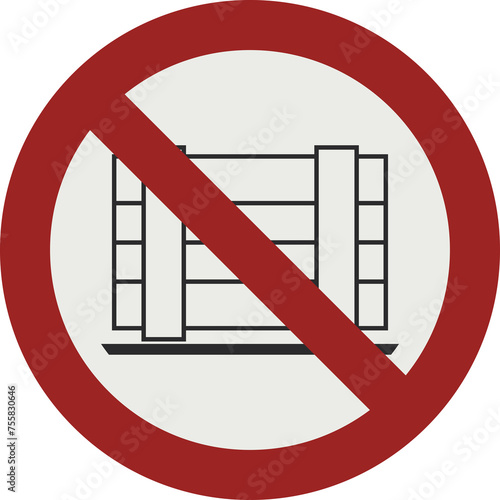 PROHIBITION SIGN PICTOGRAM, Do not obstruct ISO 7010 – P023