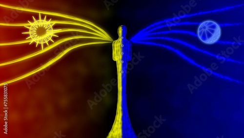 Angel of sun and moon fire and water