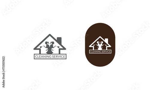 Cleaning Service Business logo design, Eco Friendly Concept for Interior, Home and Building