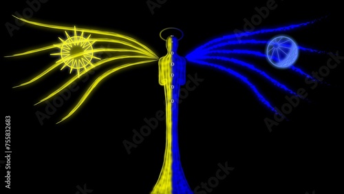 Angel of sun and moon fire and water