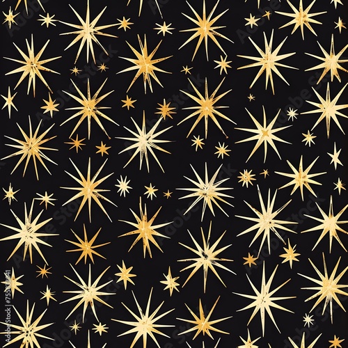 Star Black Background: Bold and striking, a repeating pattern of stars against a midnight black background captures the allure of a starry night sky.