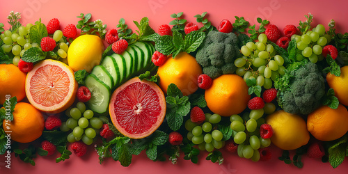 Fresh vegetables and herbs colorful organic food background. Concept  restaurant website or menu  grocery store  farmers market  healthy vegan diet based on vegetables and fruits.