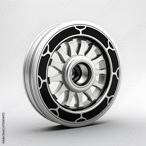 a wheel with a black rim