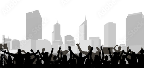 Crowd in the city. Used for decoration, advertising design, websites or publications, banners, posters and brochures.