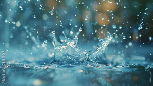 drops of water aquatic background.  generative ai   © Saleem