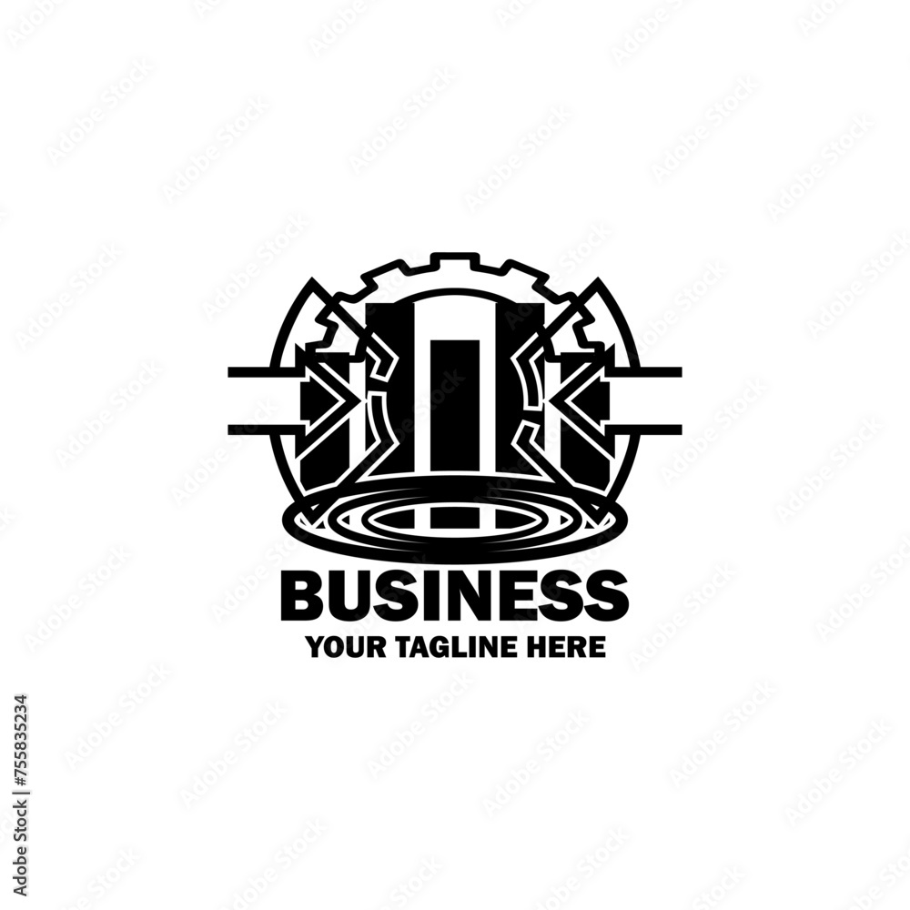 Obraz premium Abstract Initial Logo. Black color isolated on White Background. Business Branding Logos. Flat Vector Logo Design Template Element icon.