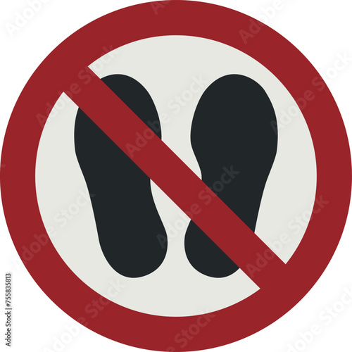 PROHIBITION SIGN PICTOGRAM, Do not walk or stand here ISO 7010 ? P024.eps