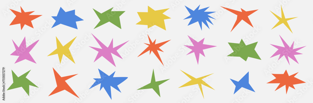 Set of abstract playful shape. Retro spiked circle stickers. Bursting explosion star. Vector for sale labels Set of abstract playful shape. Retro spiked circle stickers. Bursting explosion star. Vector for sale labels