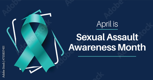 Sexual Assault Awareness and Prevention Month banner. Observed in April. SAAM.