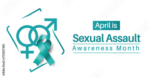 Sexual Assault Awareness and Prevention Month banner. Observed in April. SAAM.