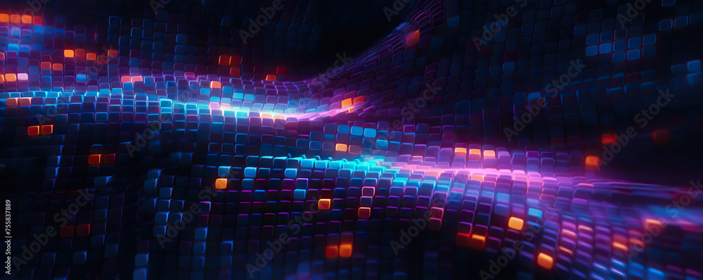 Abstract digital background. Can be used for technological processes, neural networks and AI, digital storages, sound and graphic forms, science, education, etc. Abstract digital background. Can be used for technological processes, neural networks and AI, digital storages, sound and graphic forms, science, education, etc.