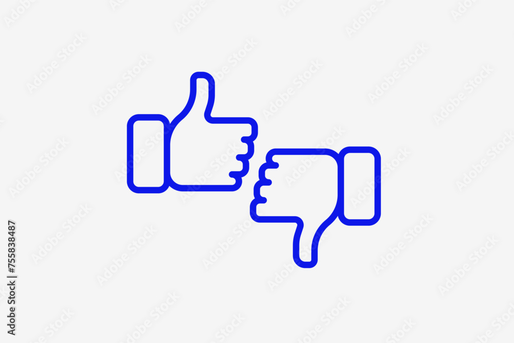 like dislike illustration in line style design. Vector illustration. like dislike illustration in line style design. Vector illustration.