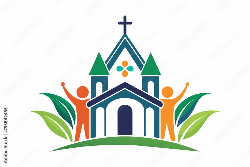 Church people logo illustration 