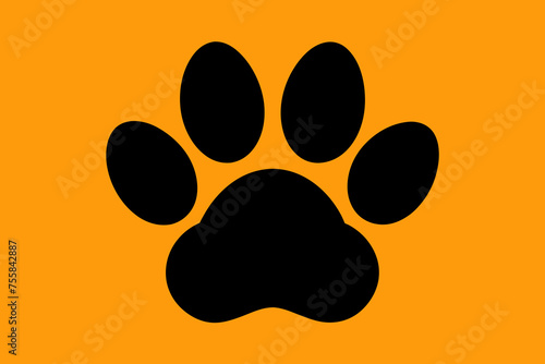  silhouette of cat paw print vector illustration 