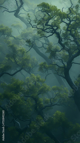 A foggy forest with trees fading into the mist Calmness atmospheric photo footage for TikTok  Instagram  Reels  Shorts