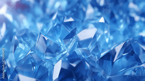 Abstract background of beautiful sparkling blue crystal texture.