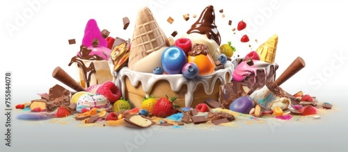 abstract spilled ice cream background