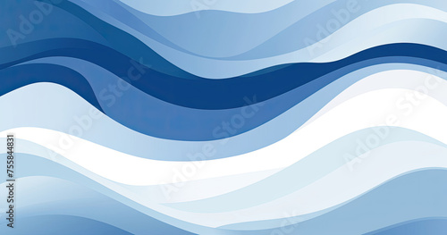 Blue and White Background With Wavy Waves