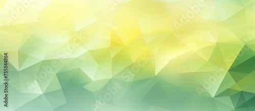Abstract Light Green and Yellow Polygonal Background with Blurry Rectangles