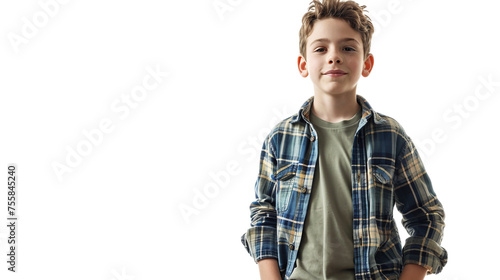 Young and Attractive Child Facing Camera on a transparent background