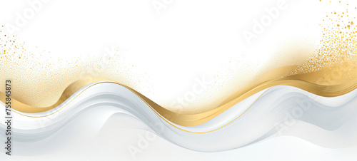 White and Gold Background With Waves