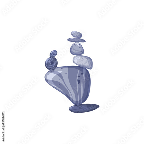 Beautiful different gray pebbles on top of each other flat style