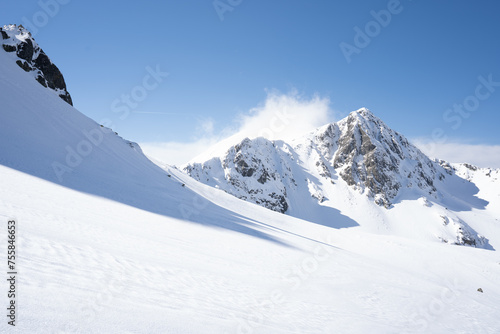 Mountain ridges in winter.