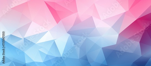 Modern abstract design with light pink and blue triangle mosaic for a leaflet.