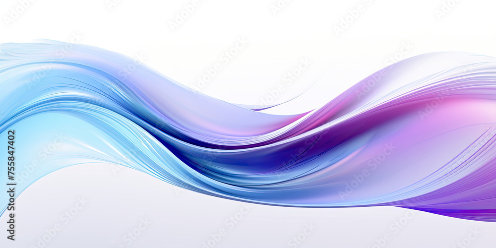 Fototapeta premium Blue and Purple Wave on White Background