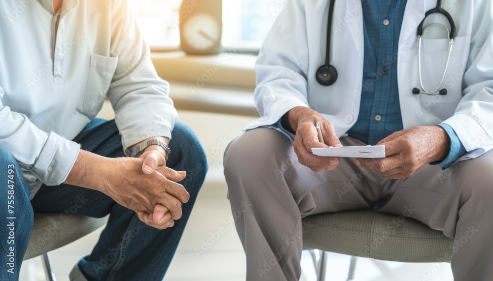 Professional psychotherapist consulting patient in office setting, space for text Professional psychotherapist consulting patient in office setting, space for text