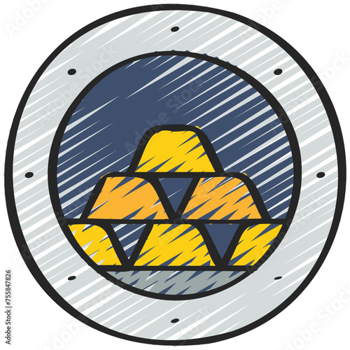 Gold Bars In Vault Icon