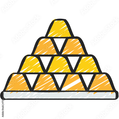 Gold Bars Stack Icon
