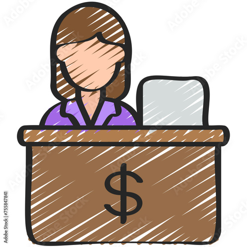Female Bank Teller Icon